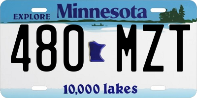 MN license plate 480MZT