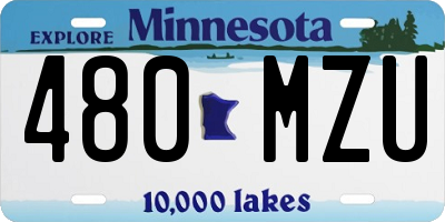 MN license plate 480MZU