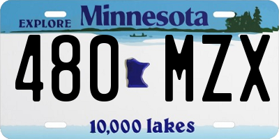 MN license plate 480MZX