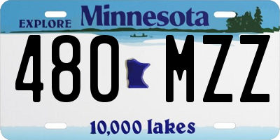 MN license plate 480MZZ