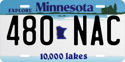 MN license plate 480NAC