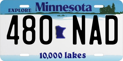 MN license plate 480NAD