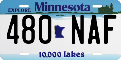 MN license plate 480NAF