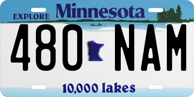 MN license plate 480NAM