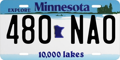 MN license plate 480NAO