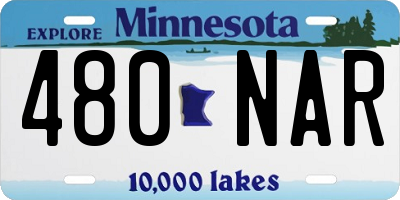 MN license plate 480NAR