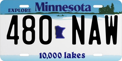 MN license plate 480NAW