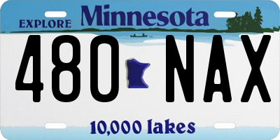MN license plate 480NAX