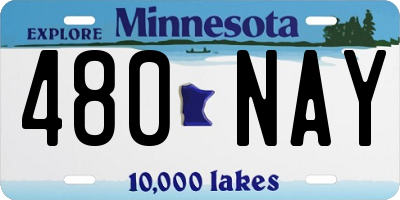 MN license plate 480NAY