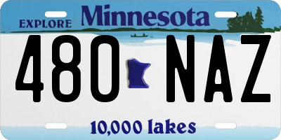 MN license plate 480NAZ