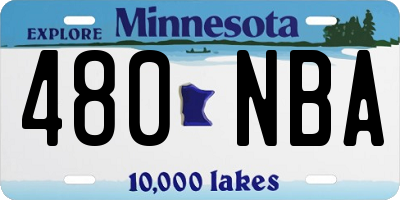 MN license plate 480NBA