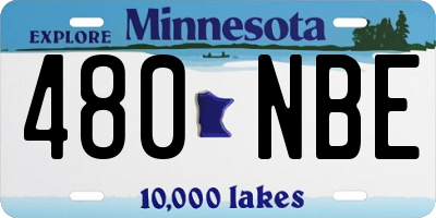 MN license plate 480NBE