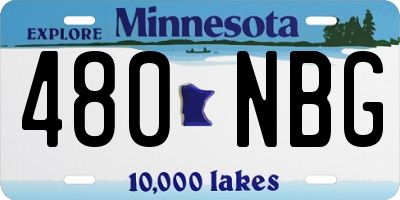 MN license plate 480NBG