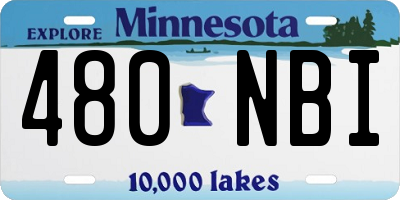 MN license plate 480NBI
