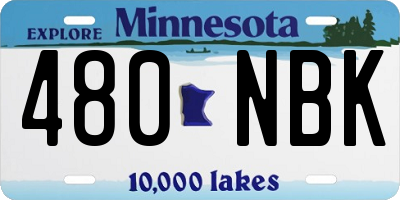 MN license plate 480NBK
