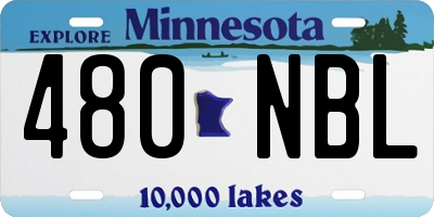 MN license plate 480NBL