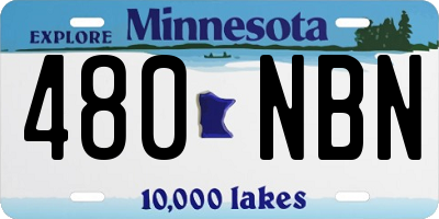 MN license plate 480NBN
