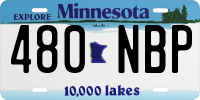 MN license plate 480NBP