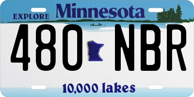 MN license plate 480NBR