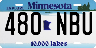 MN license plate 480NBU