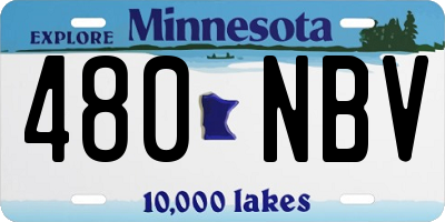 MN license plate 480NBV