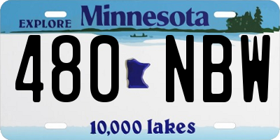 MN license plate 480NBW