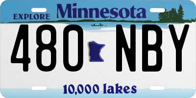 MN license plate 480NBY