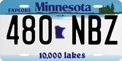 MN license plate 480NBZ
