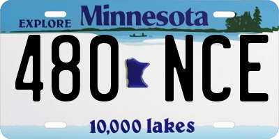 MN license plate 480NCE