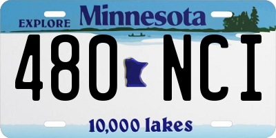 MN license plate 480NCI