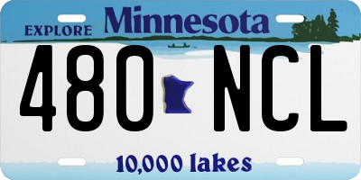 MN license plate 480NCL
