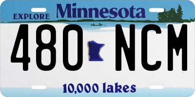 MN license plate 480NCM