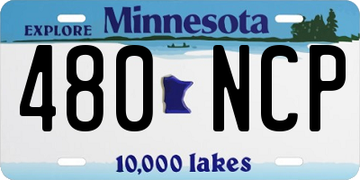 MN license plate 480NCP