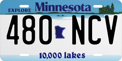 MN license plate 480NCV