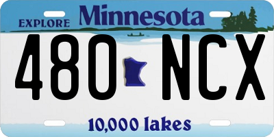 MN license plate 480NCX