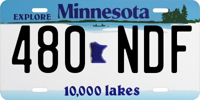 MN license plate 480NDF