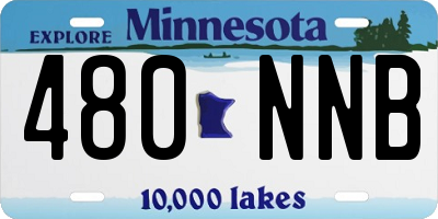 MN license plate 480NNB