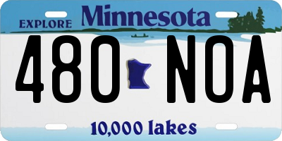 MN license plate 480NOA