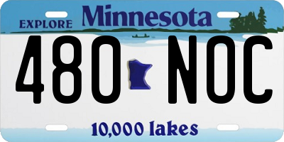 MN license plate 480NOC