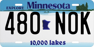 MN license plate 480NOK