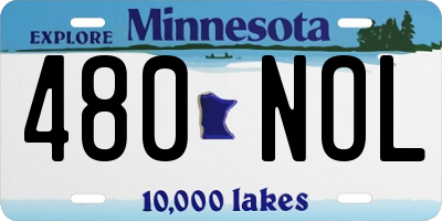 MN license plate 480NOL