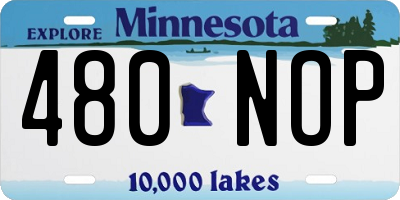 MN license plate 480NOP