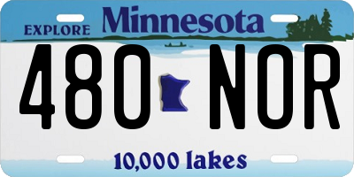 MN license plate 480NOR