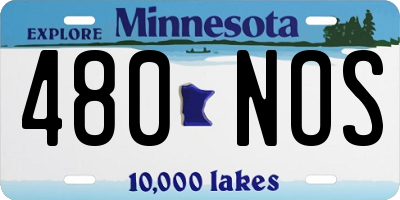 MN license plate 480NOS