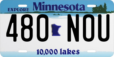 MN license plate 480NOU