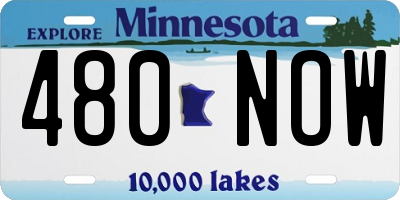 MN license plate 480NOW