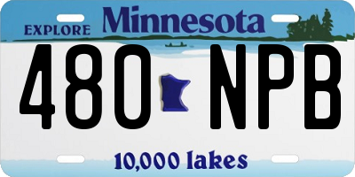 MN license plate 480NPB