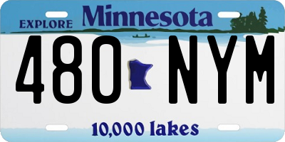 MN license plate 480NYM