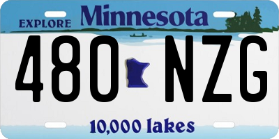 MN license plate 480NZG