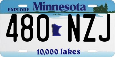 MN license plate 480NZJ